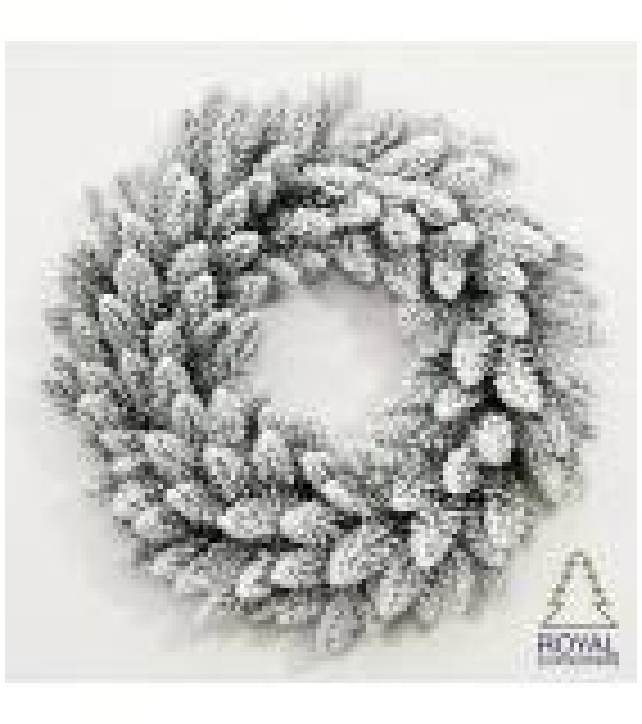Christmas Wreath - Flock - White - D90cm/250 tips - Christmas Decoration