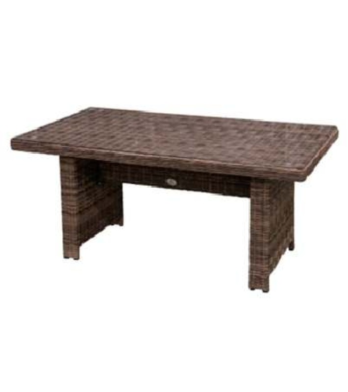Outdoor Summer Furniture Table Brown / Τραπέζι Jorano Ορθογώνιο Καφέ Ραταν 143X80X67Cm