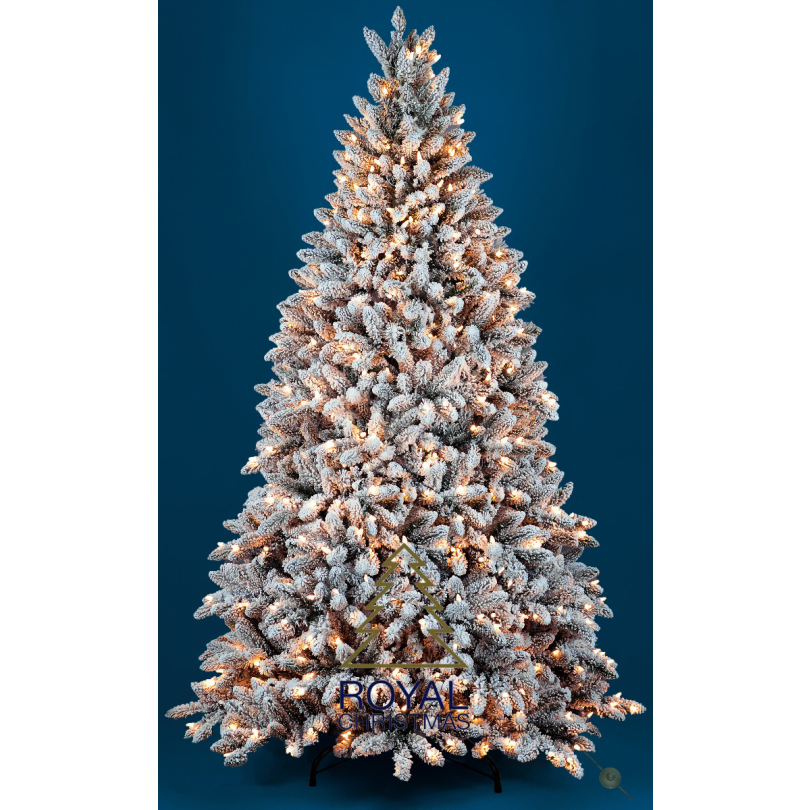 Pre-Lit Snow Christmas Tree - Flock Deluxe - White - D152xH300cm/1150LED Lights/3232 tips
