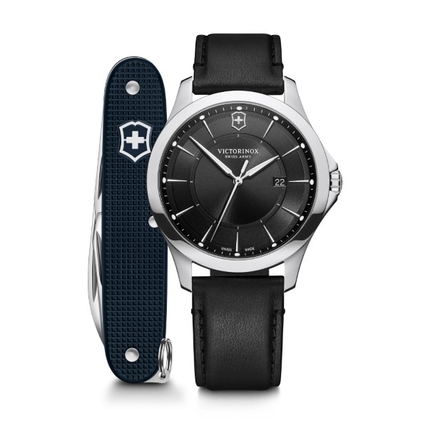 Alliance, 40, Black Dial, Black Leather Strap, With Sak, Set (241904.1)