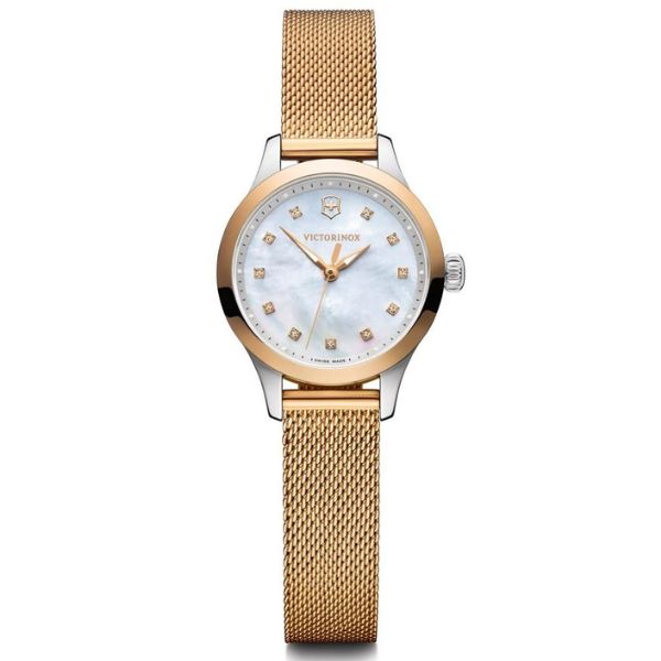 Alliance Xs, 28, Rose-Gold Bezel, Mother Of Pearl Dial, Rose-Gold Mesh Bracelet (241879)
