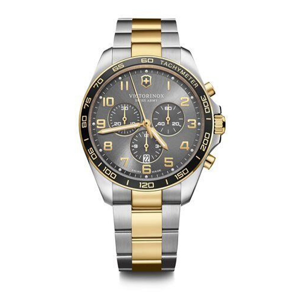 Fieldforce Classic Chronograph, 42, Dark Grey Dial, Silver/Gold Two Tone Bracelet (241902)