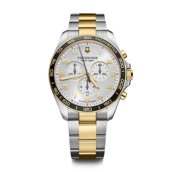 Fieldforce Classic Chronograph, 42, Grey Dial, Silver/Gold Two Tonebracelet (241903)