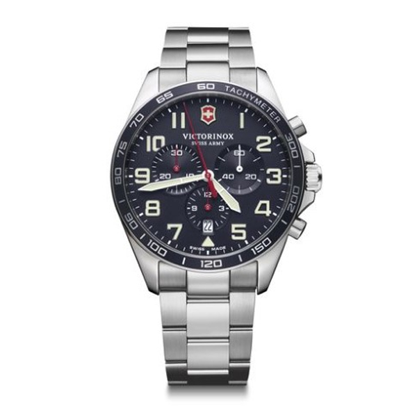 Fieldforce Chronograph, 42, Blue Dial, Silver Stainless Steel Bracelet (241857)