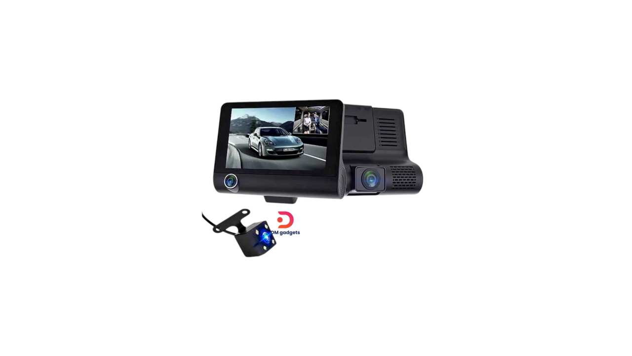 623D#PERVOI®FO-G42 Car Recorder with 3 Cameras – 4″ Black