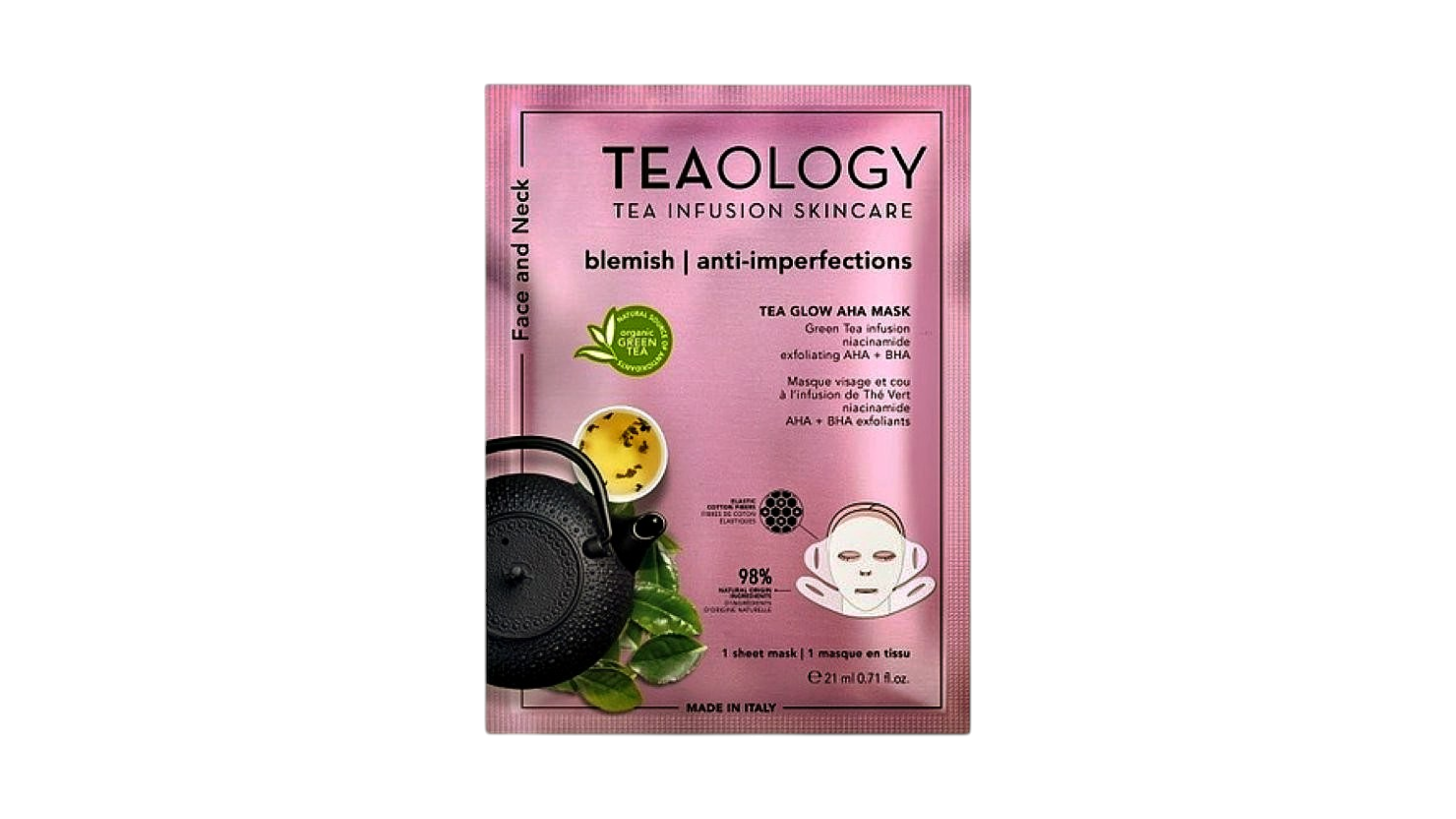 Teaology Blemish anti-imperfection tea glow AHA Mask 21ml