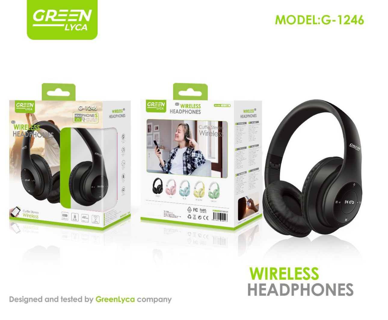 G-1246 WIRELESS STEREO HEADPHONES
