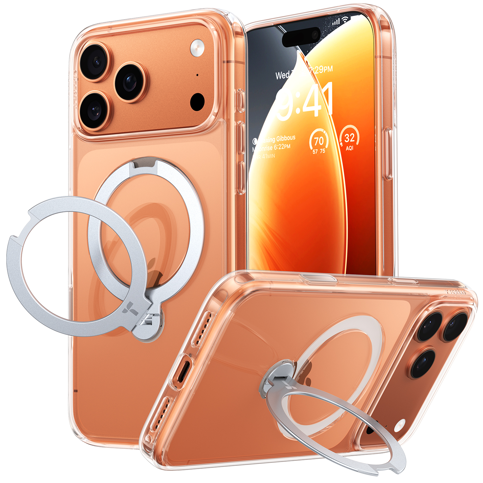 iPhone 17 Pro Max Case - Torras Ostand Spin (Clear)