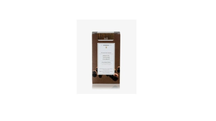 Korres Argan Oil Advanced Colorant 6.0 Dark Blonde Natural Permanent Hair Dye with Pigment Lock Technology that locks in the Color, 50ml