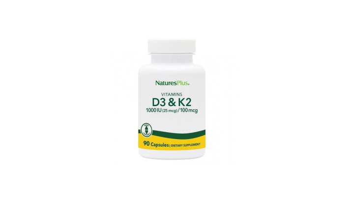 Natures Plus D3 & K2(1000IU/100mcg) Vitamin 90 Capsules