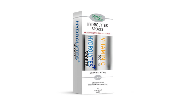 Power Health Hydrolytes Sports Dietary Supplement with Lemon Flavor 20tabs & Free Vitamin C 500mg 20tabs
