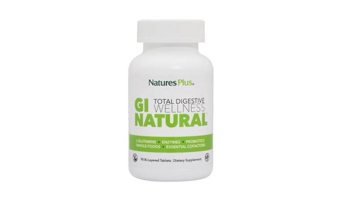 Natures Plus Gi Natural Bilayer Prebiotic & Probiotic Formula for Healthy Gut Function 90 Tablets