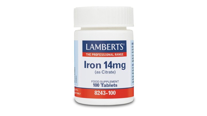 Lamberts Iron 14Mg(As Citrate)  100 Tabletss