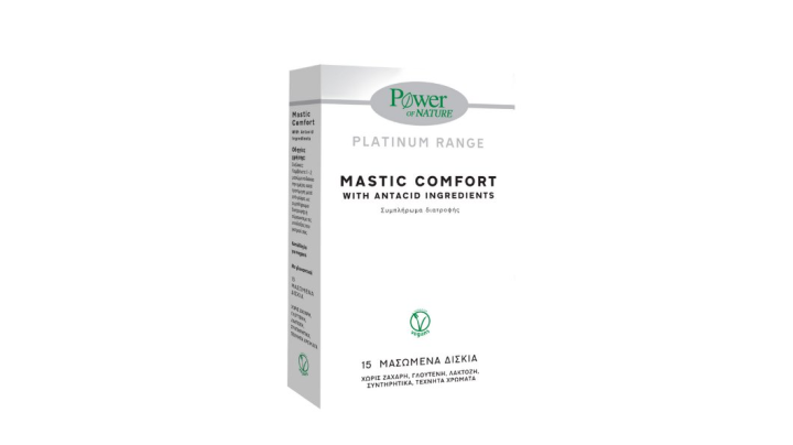 Power of Nature Mastic Comfort with Antacid Ingredients 15 chewable tablets