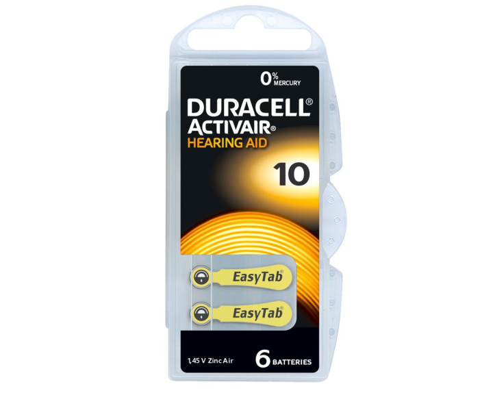 Duracell Activeair Hearing Aid 10 - 6 batteries