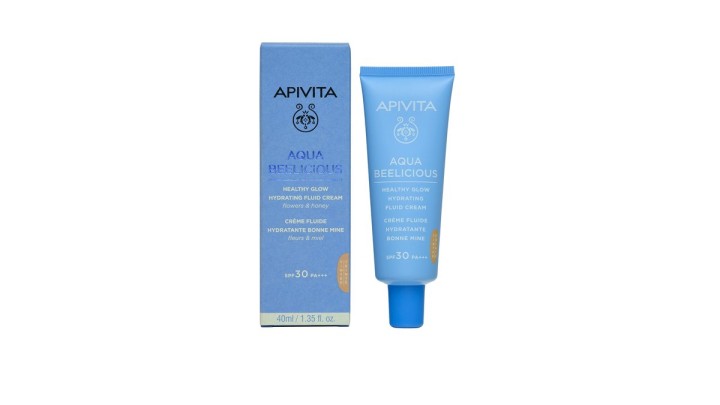 Apivita Aqua Beelicious Healthy Glow Hydrating Fluid Cream Tinted SPF30 40ml