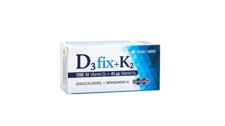 Unipharma D3 Fix 1200IU + K2 45mg 60tabs