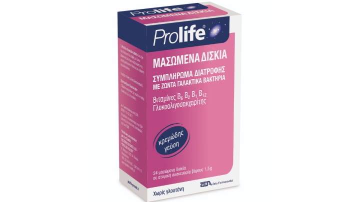 Prolife Food Supplement with Lactic Acid Bacteria & Vitamins 24 chewable tabs
