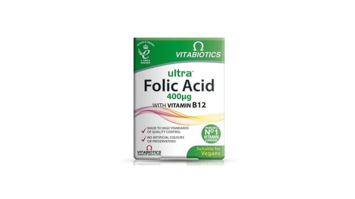 Vitabiotics Ultra Folic Acid 400μg with Vitamin B12 60 Tablets