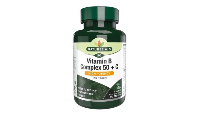Natures Aid Vitamin B Complex 50mg +Vitamin C 30 Tablets