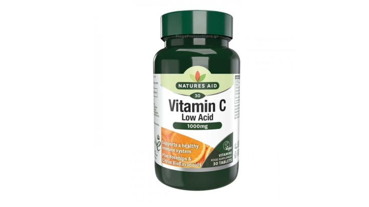 Natures Aid Vitamin C Low Acid 1000Mg 30 Tabs