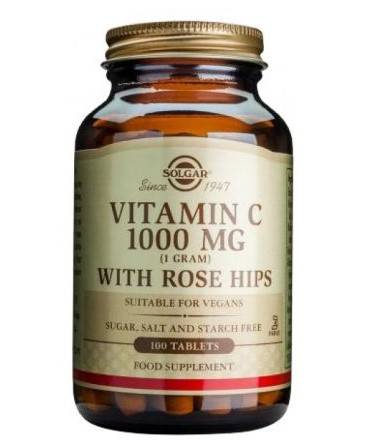 Solgar Vitamin C With Rose Hips 1000mg 100  Tablets