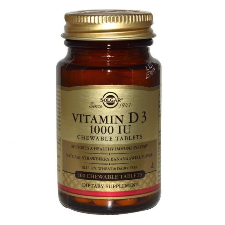 Solgar Vitamin D3 1000iu Chewable Tabs 100x25mg