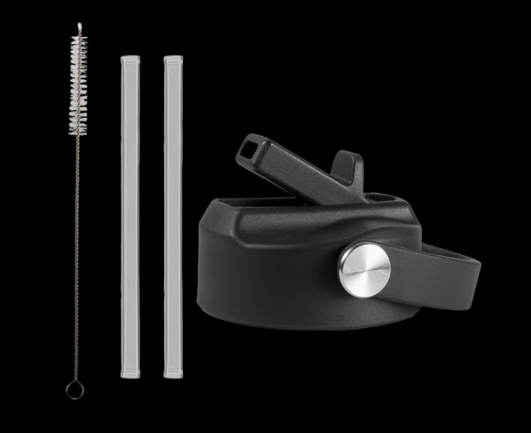 Black DOZZE Water Bottle Straw Lid