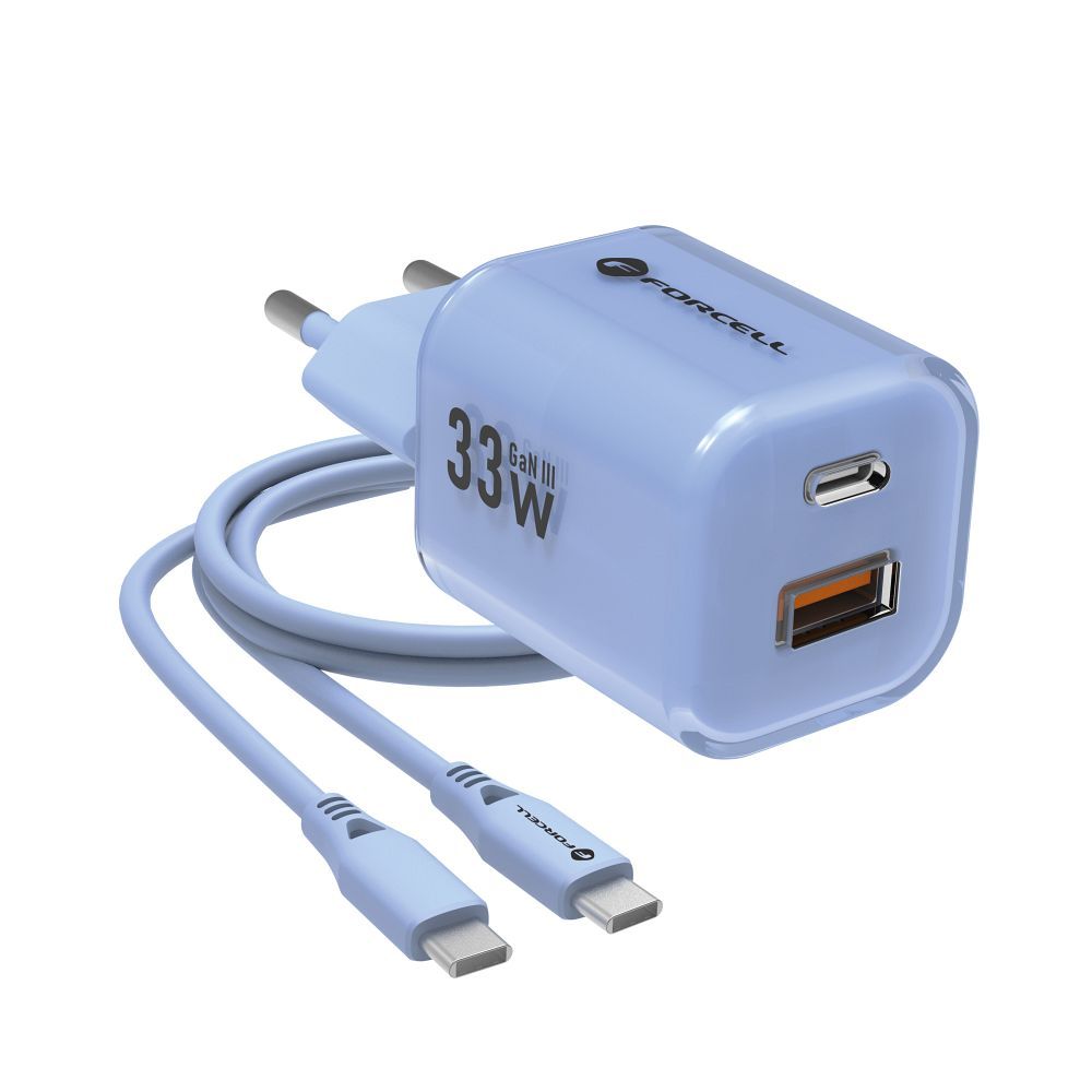 Iphone 17 Charger FORCELL F-ENERGY Crystal Color GaN III 33W Purple