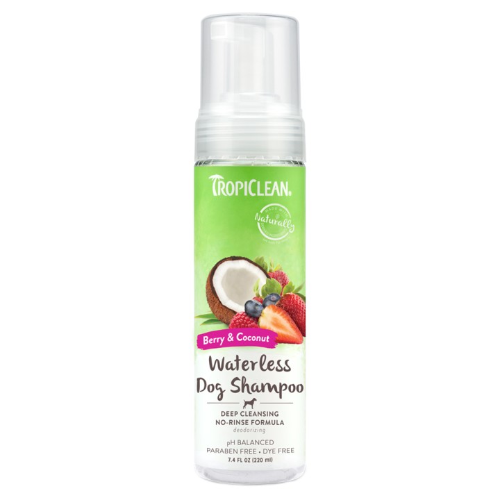 Tropiclean Waterless Shampoo Deep Cleansing No Rinse Berry Coconut For Dogs - 220gr