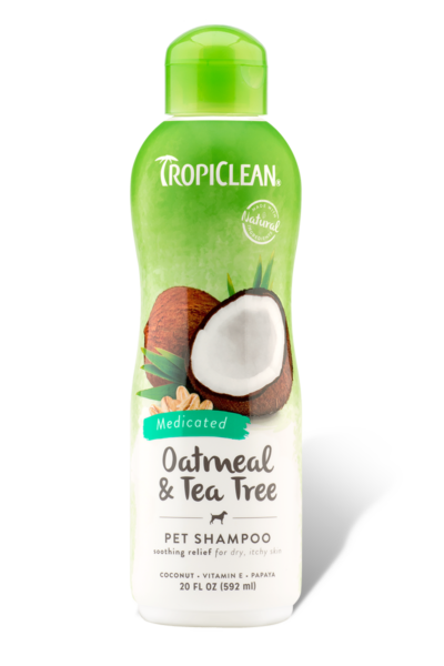 Tropiclean Shampoo For Dogs & Cats Medicated Oatmeal & Tea Tree