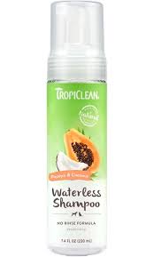Tropiclean Dog Grooming Waterless Shampoo Papaya Coconut Smell Fresh 220ml - 220gr