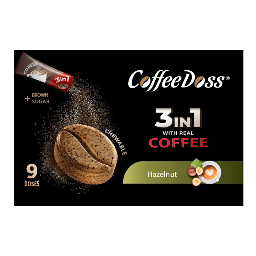 Coffee Candies Hazelnut 3 In 1, 9 Candies, CoffeDoss
