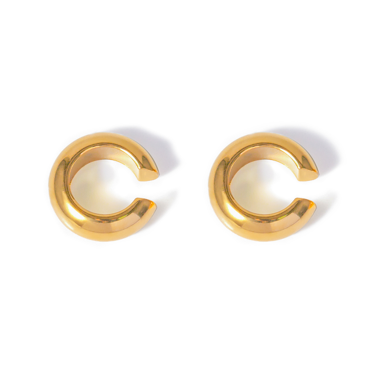 Chunky golden ear cuffs