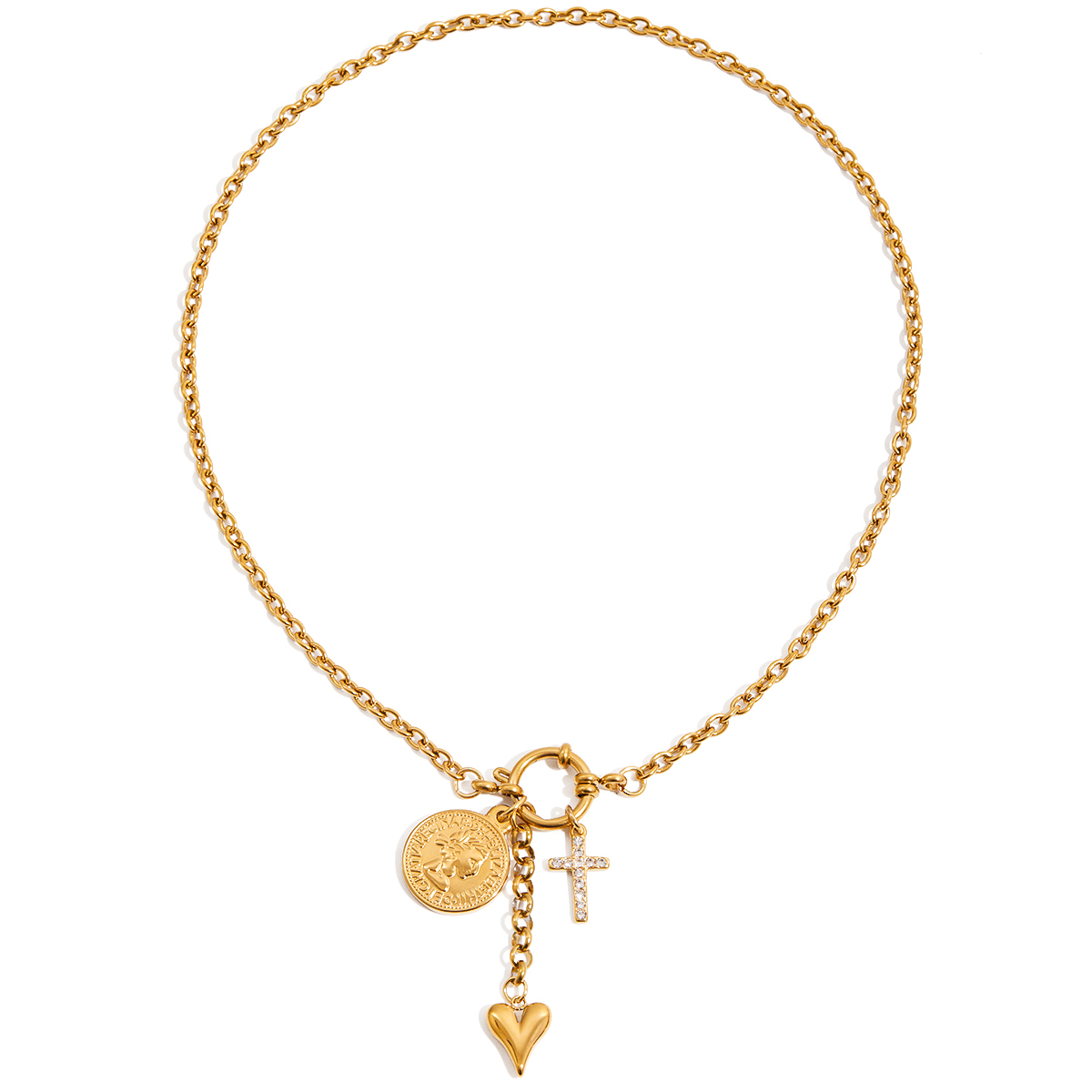 Heart , cross and cent