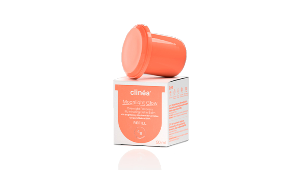 Clinea Moonlight Glow Gel-in Balm Προσώπου Νύχτας για Λάμψη και Αναζωογόνηση Refill 50 ml