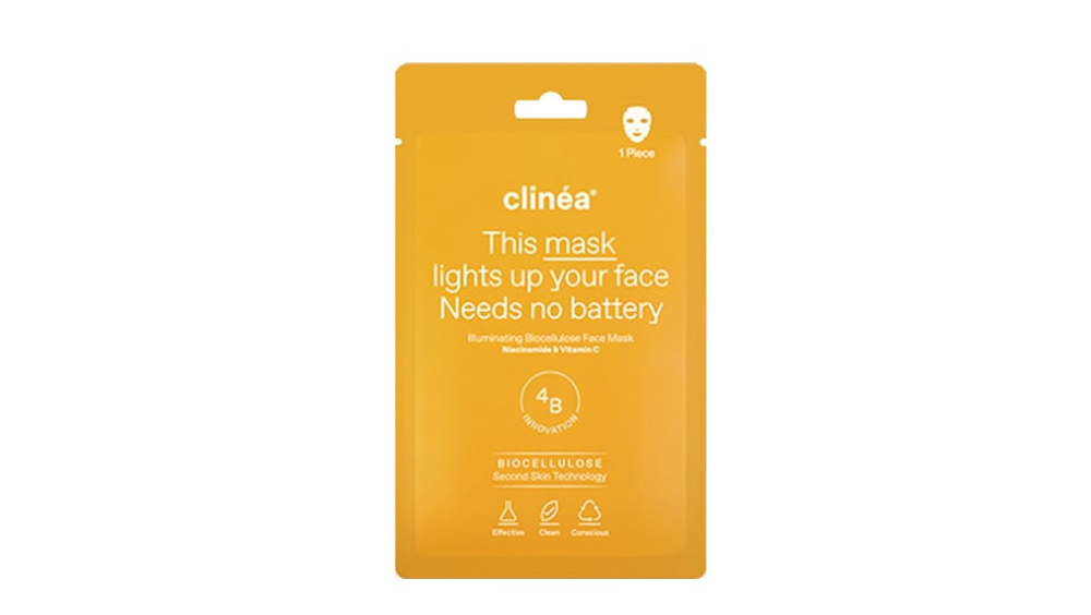 Clinea Illuminating Biocellulose Face Mask Μάσκα Προσώπου για Λάμψη, 1τεμ