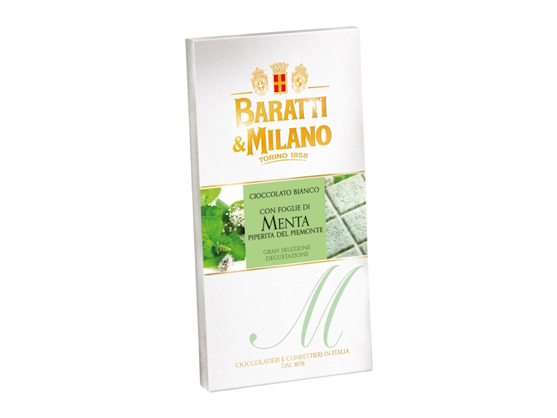 Baratti & Milano Chocolate White Mint 75g, Italy