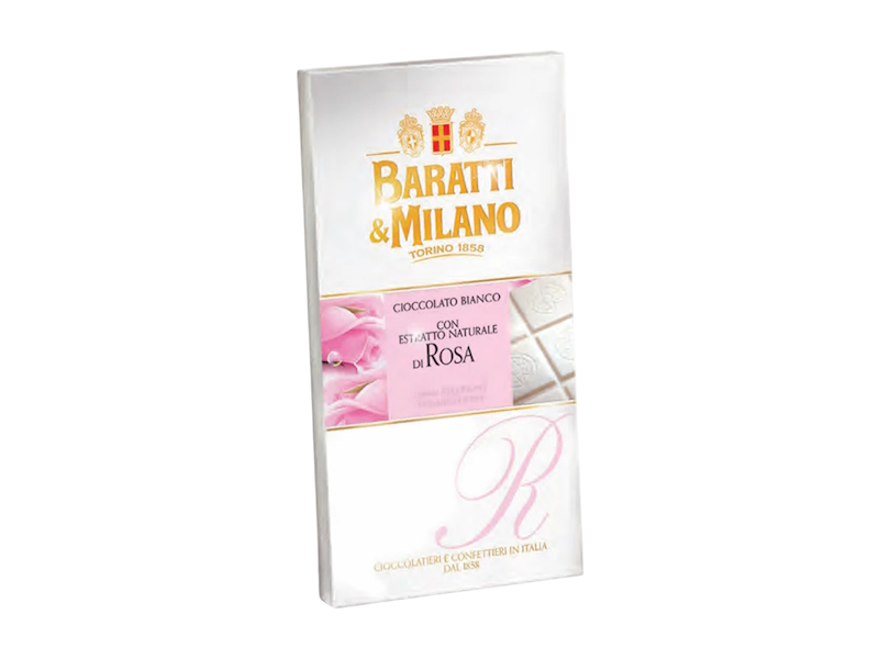 Baratti & Milano Chocolate White Rose 75g, Italy