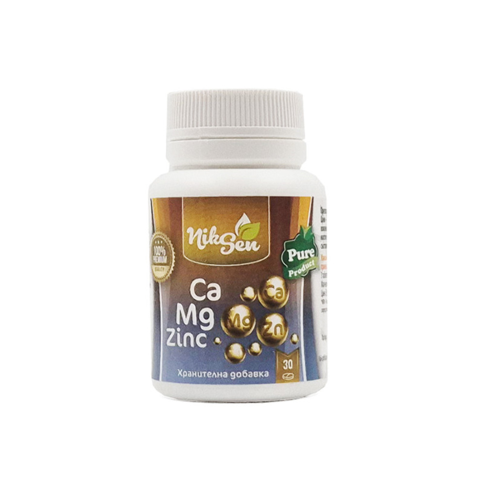 Calcium, Magnesium And Zinc, 30 Tablets, Niksen