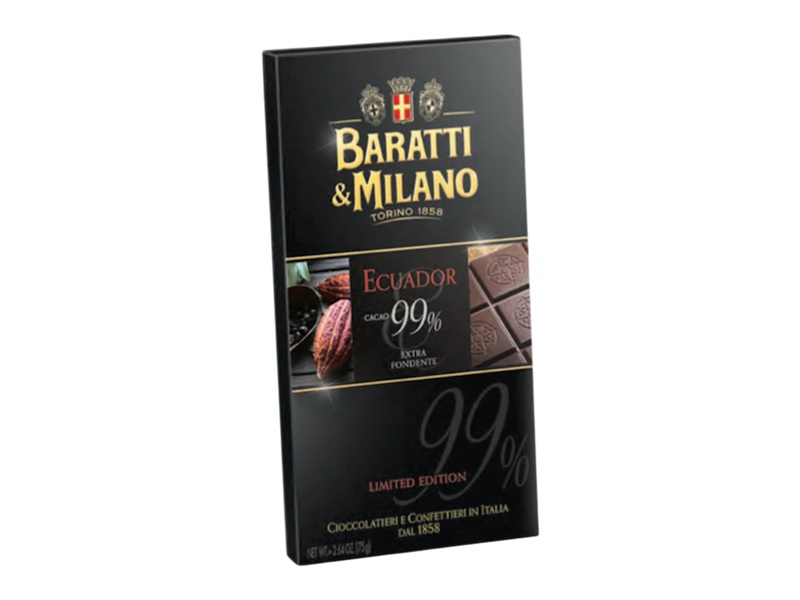 Baratti & Milano Chocolate Extra Dark 99% Ecuador 75g, Italy