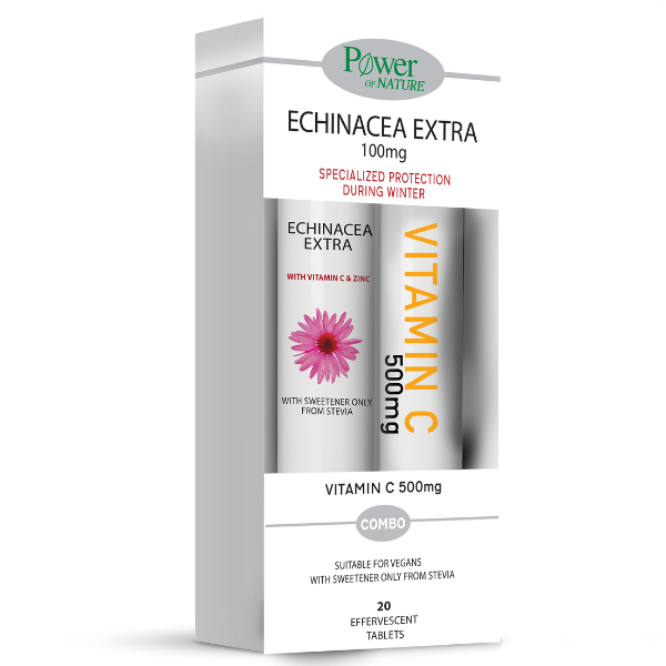 Power Of Nature Promo Echinacea Extra 100Mg, 20 EffervescentTabs & Vitamin C 500Mg, 20 Effervescent Tabs