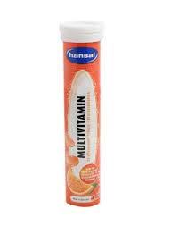 Hansal Multivitamin Effervescent Tablets With Orange Flavor 20 Pieces