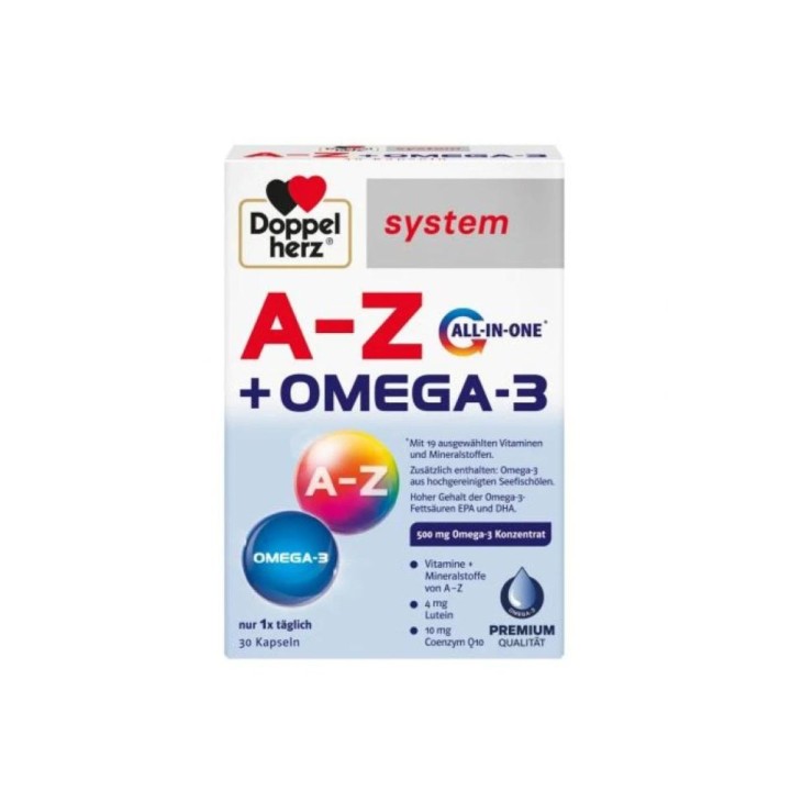 Doppel Herz System A-Z Omega 3, 30 Capsules
