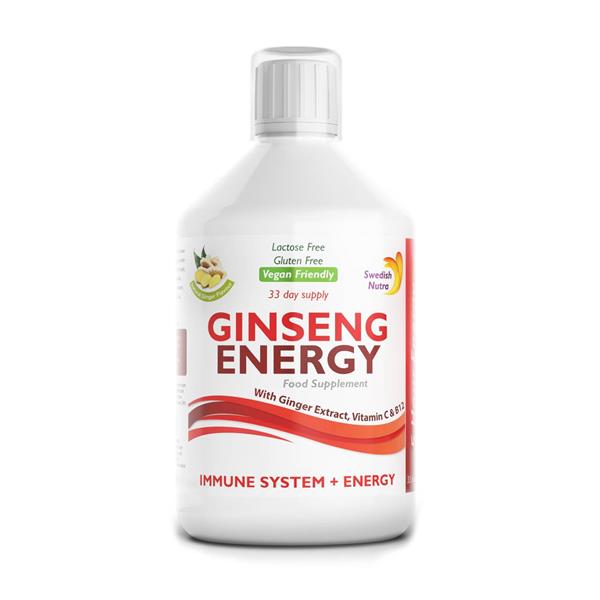 Swedish Nutra Ginseng Energy Immune System & Energy 33Day Apply Vitamin C & B12 500Ml