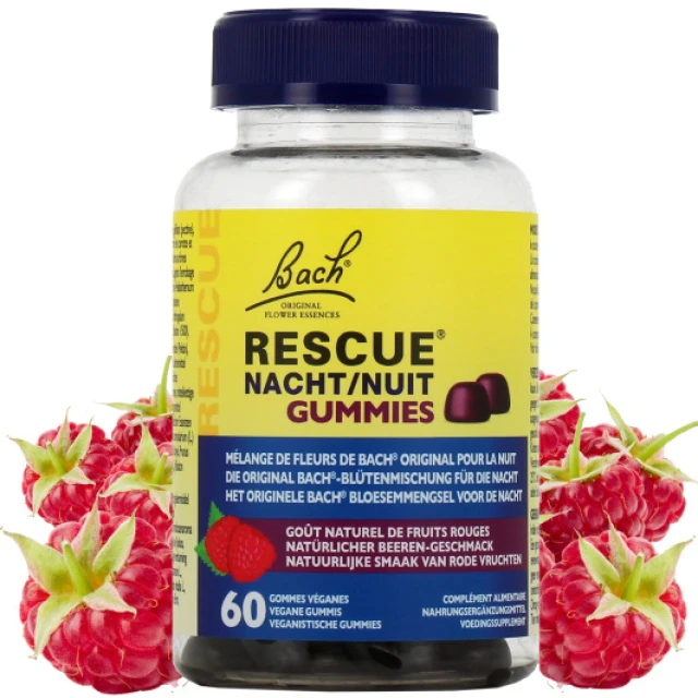 Bach Rescue Night Vegan Gummies Bear Berry Stress Relief 60 Pcs