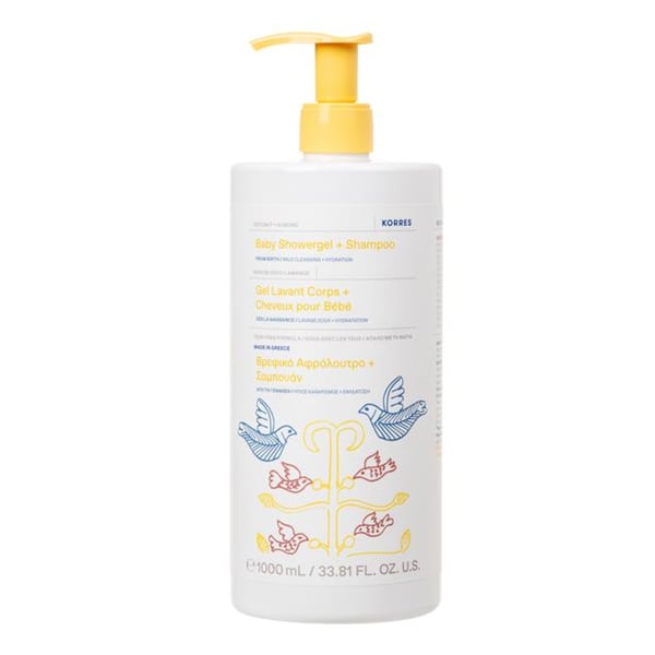 KORRES COCONUT+ALMOND BABY SHOWERGEL+SHAMPOO 1000ML