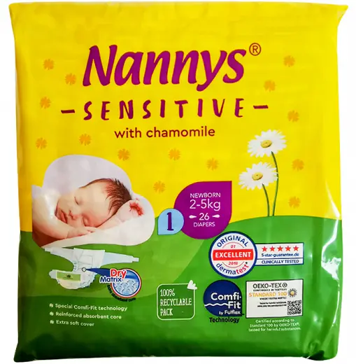 NANNYS SENSITIVE NEWBORN 26X NO.1 (2-5KG)