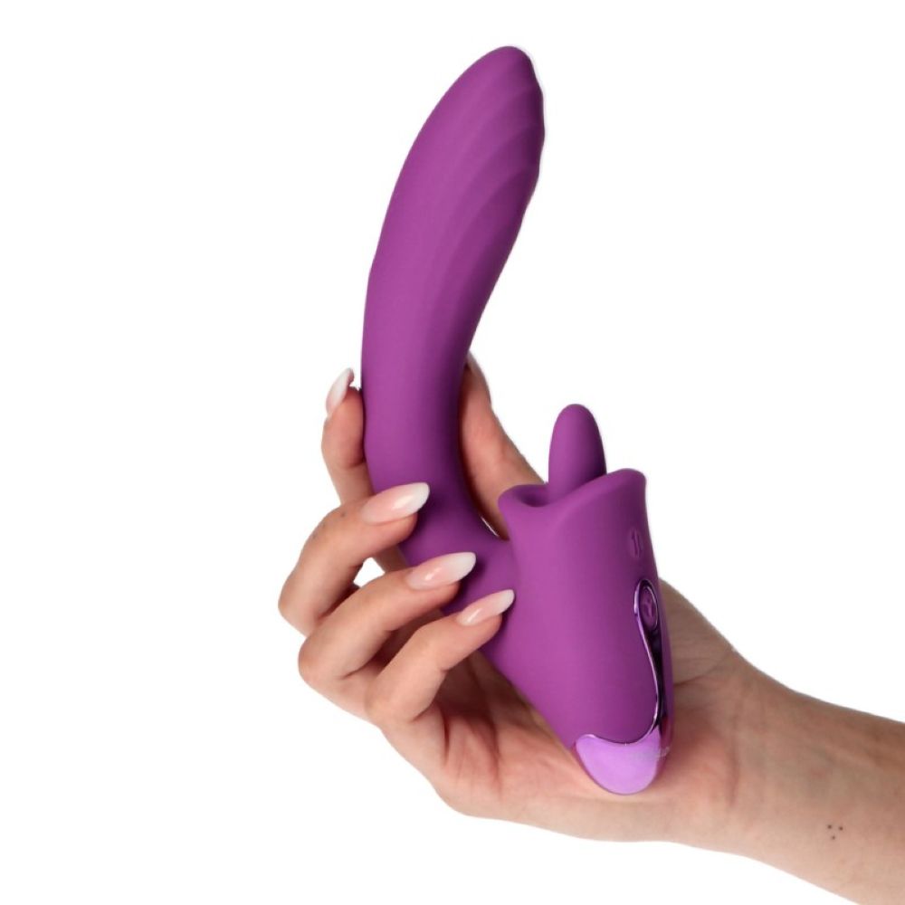 LICK AND VIBE - DOUBLE STIMULATION VIBRATOR 9 SPEED PURPLE