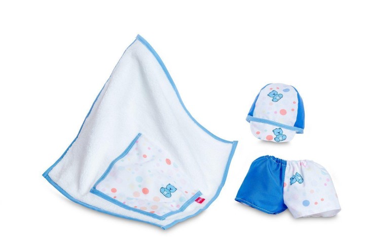 Berjuan 6209 Outfit For 40cm Baby Susu Doll - White/Blue
